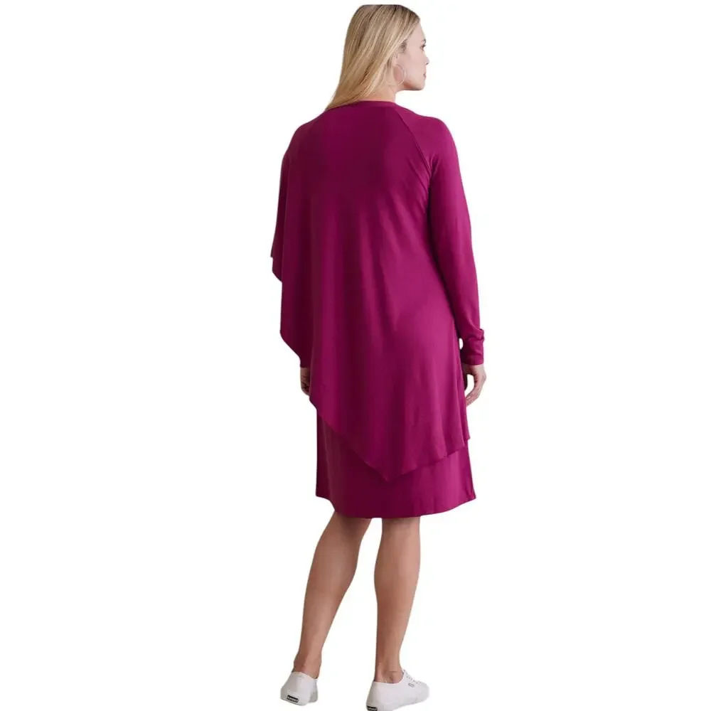 Soft Surroundings Dark Fuchsia Pink Marla Knit Dress